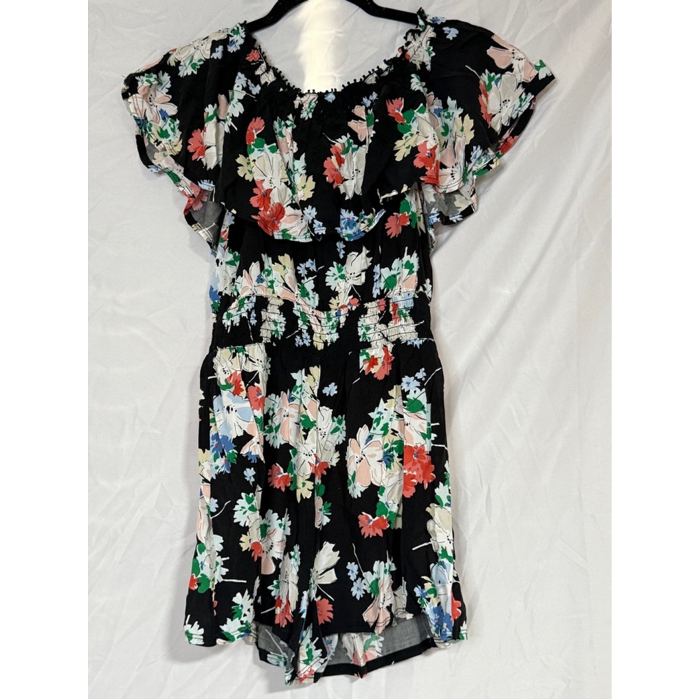 Women's Abercrombie & Fitch Romper Size S Black Floral - Picture 2 of 4